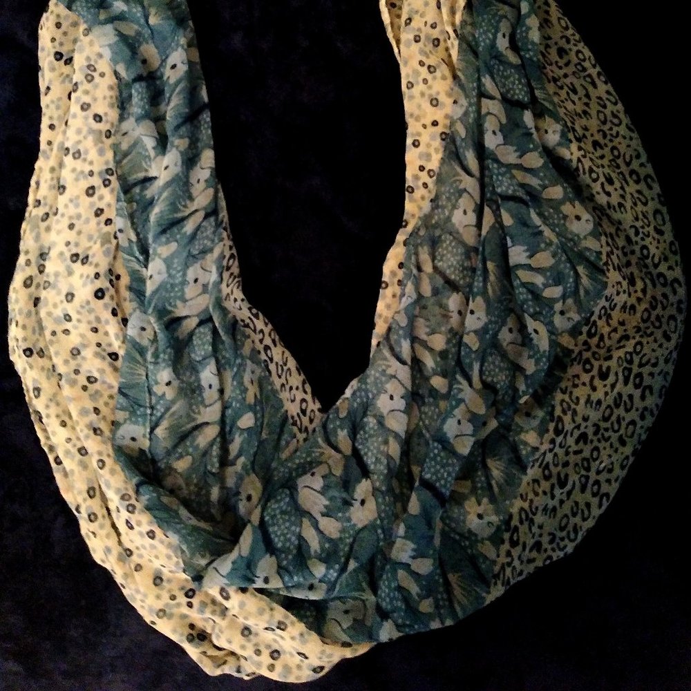 Scarf of Steel Blue Shades